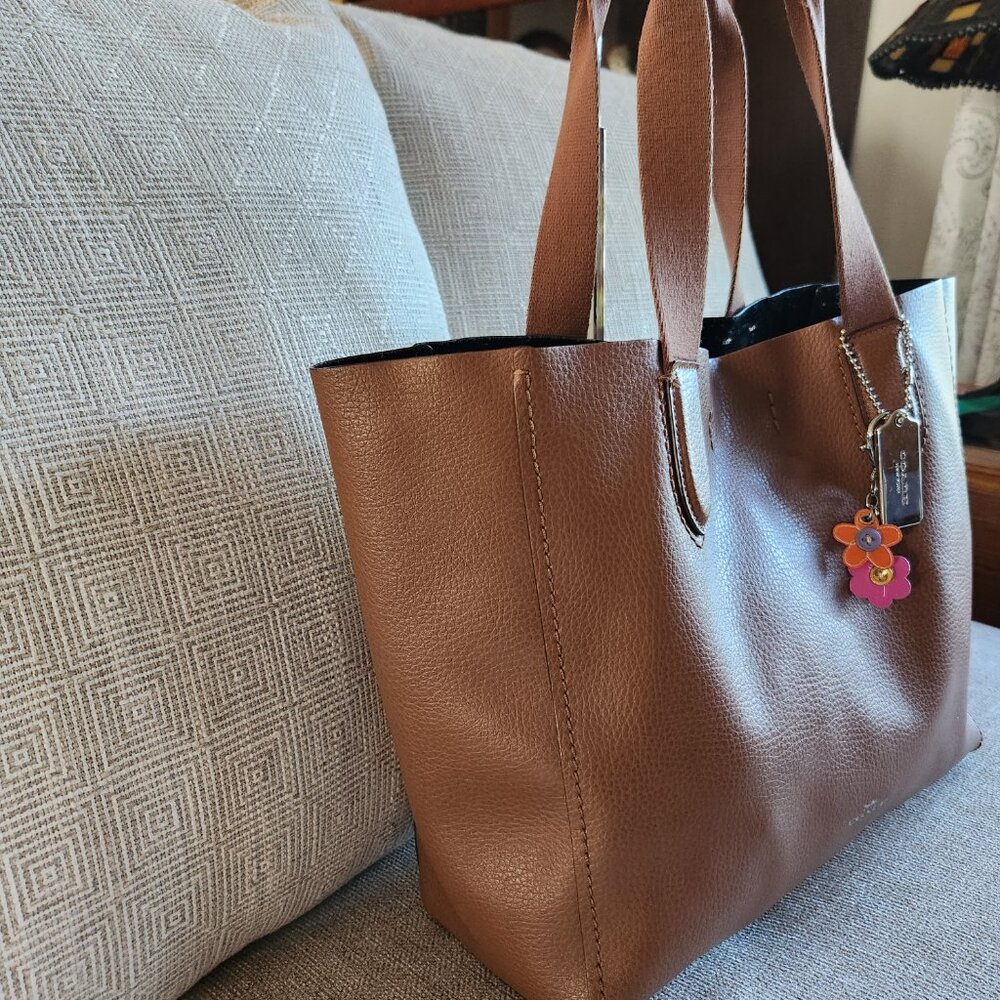 Classic! COACH pebble leather lightweight Derby tote bag F58660 - Picture 3 of 10